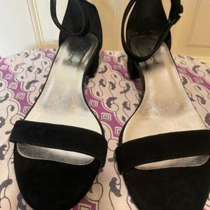 MICHAEL PASINKOFF Black Suede Ankle Strap Sandals! New! Size 7